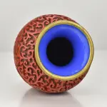 Vintage Chinese Cinnabar Lacquer Vase with Dragon Motifs