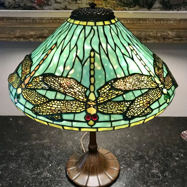 Tiffany Studios Dragonfly Diachronic Confetti Table Lamp