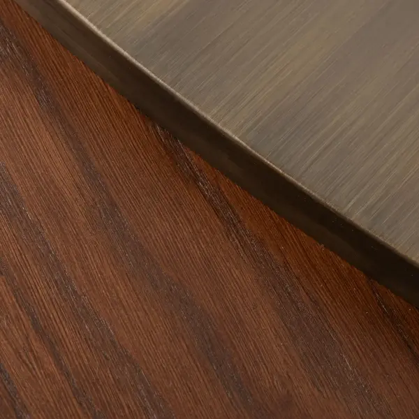 Landscape Nesting Coffee Tables Set of 3, Walnut, Oxidized Brass, Greenapple