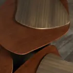 Landscape Nesting Coffee Tables Set of 3, Walnut, Oxidized Brass, Greenapple