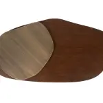 Landscape Nesting Coffee Tables Set of 3, Walnut, Oxidized Brass, Greenapple